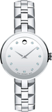 Buy Shop Movado Sapphire Diamonds Silver Dial Silver Steel Strap Watch For Women - 606814 USA Online