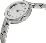 Buy Shop Movado Sapphire Diamonds Silver Dial Silver Steel Strap Watch For Women - 606814 USA Online