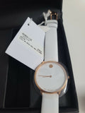 Buy Shop Movado 70th Anniversary Limited Edition White Dial White Leather Strap Watch For Women - 0607138 USA Online