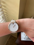 Buy Shop Movado 70th Anniversary Limited Edition White Dial White Leather Strap Watch For Women - 0607138 USA Online