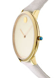 Buy Shop Movado 70th Anniversary Limited Edition White Dial White Leather Strap Watch For Women - 0607138 USA Online