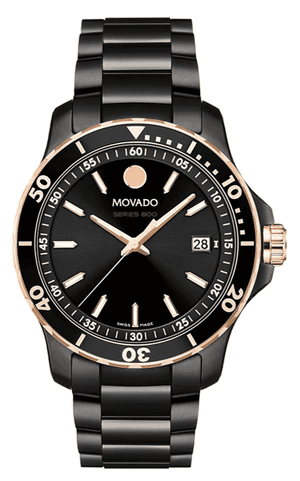 Buy Shop Movado 800 Series Black Dial Black Steel Strap Watch For Men - 2600162 USA Online