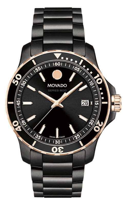Buy Shop Movado 800 Series Black Dial Black Steel Strap Watch For Men - 2600162 USA Online