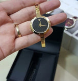 Buy Shop Movado Bela Black Dial Gold Steel Strap Watch For Women - 0606999 USA Online