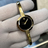Buy Shop Movado Bela Black Dial Gold Steel Strap Watch For Women - 0606999 USA Online