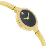 Buy Shop Movado Bela Black Dial Gold Steel Strap Watch For Women - 0606999 USA Online