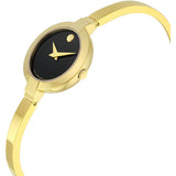 Buy Shop Movado Bela Black Dial Gold Steel Strap Watch For Women - 0606999 USA Online