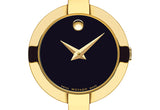 Buy Shop Movado Bela Black Dial Gold Steel Strap Watch For Women - 0606999 USA Online