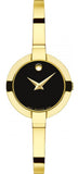 Buy Shop Movado Bela Black Dial Gold Steel Strap Watch For Women - 0606999 USA Online