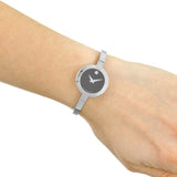 Buy Shop Movado Bela Black Dial Silver Steel Strap Watch For Women - 0606595 USA Online