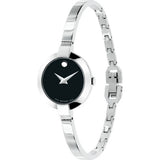 Buy Shop Movado Bela Black Dial Silver Steel Strap Watch For Women - 0606595 USA Online