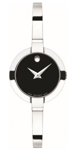 Buy Shop Movado Bela Black Dial Silver Steel Strap Watch For Women - 0606595 USA Online