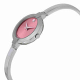 Buy Shop Movado Bela Museum Pink Dial Silver Steel Strap Watch For Women - 0606596 USA Online