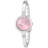 Buy Shop Movado Bela Museum Pink Dial Silver Steel Strap Watch For Women - 0606596 USA Online