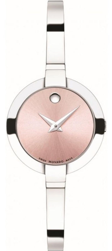 Buy Shop Movado Bela Museum Pink Dial Silver Steel Strap Watch For Women - 0606596 USA Online