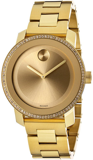 Buy Shop Movado Bold Diamonds Gold Dial Gold Steel Strap Watch for Women - 3600150 USA Online
