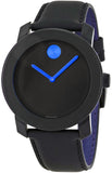 Buy Shop Movado Bold TR90 Black Dial Black Leather Strap Watch For Men - 3600307 USA Online