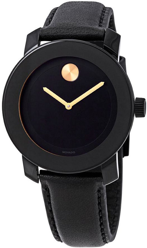 Buy Shop Movado Bold Black Dial Black Leather Strap Watch for Women - 3600527 USA Online