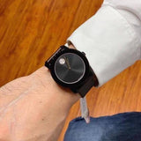 Buy Shop Movado Bold Black Dial Black Leather Strap Watch for Women - 3600483 USA Online