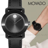 Buy Shop Movado Bold Black Dial Black Leather Strap Watch for Women - 3600483 USA Online