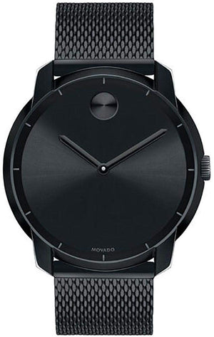 Buy Shop Movado Bold Black Dial Black Mesh Bracelet Watch For Men - 3600261 USA Online