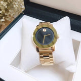 Buy Shop Movado Bold Black Dial Gold Steel Strap Unisex Watch - 3600397 USA Online