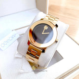 Buy Shop Movado Bold Black Dial Gold Steel Strap Unisex Watch - 3600397 USA Online