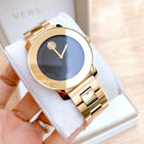 Buy Shop Movado Bold Black Dial Gold Steel Strap Unisex Watch - 3600397 USA Online