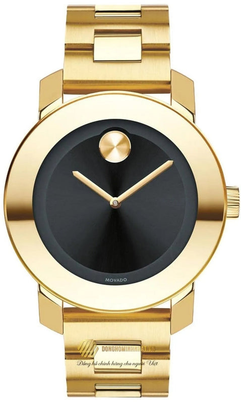 Buy Shop Movado Bold Black Dial Gold Steel Strap Unisex Watch - 3600397 USA Online