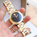 Buy Shop Movado Bold Black Dial Rose Gold Steel Strap Watch for Women - 3600463 USA Online
