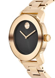 Buy Shop Movado Bold Black Dial Rose Gold Steel Strap Watch for Women - 3600463 USA Online