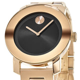 Buy Shop Movado Bold Black Dial Rose Gold Steel Strap Watch for Women - 3600463 USA Online