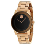 Buy Shop Movado Bold Black Dial Rose Gold Steel Strap Watch for Women - 3600463 USA Online