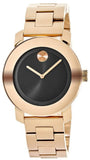 Buy Shop Movado Bold Black Dial Rose Gold Steel Strap Watch for Women - 3600463 USA Online