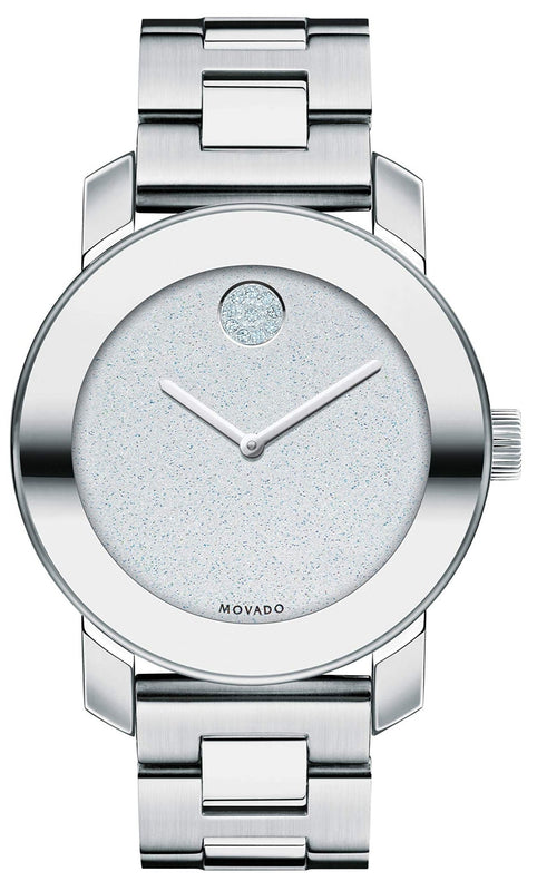 Buy Shop Movado Bold Crystal Dot Silver Dial Silver Steel Strap Watch For Women - 3600334 USA Online