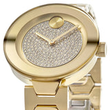 Buy Shop Movado Bold Crystal Gold Dial Gold Steel Strap Watch For Women - 3600492 USA Online