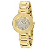 Buy Shop Movado Bold Crystal Gold Dial Gold Steel Strap Watch For Women - 3600492 USA Online