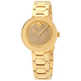 Buy Shop Movado Bold Crystal Gold Dial Gold Steel Strap Watch For Women - 3600492 USA Online