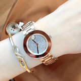 Buy Shop Movado Bold Crystal Pave Rose Gold Dial Rose Gold Steel Strap Watch For Women - 3600493 USA Online