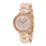 Buy Shop Movado Bold Crystal Pave Rose Gold Dial Rose Gold Steel Strap Watch For Women - 3600493 USA Online