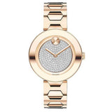 Buy Shop Movado Bold Crystal Pave Rose Gold Dial Rose Gold Steel Strap Watch For Women - 3600493 USA Online