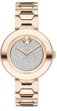 Buy Shop Movado Bold Crystal Pave Rose Gold Dial Rose Gold Steel Strap Watch For Women - 3600493 USA Online