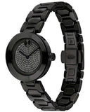 Buy Shop Movado Bold Crystals Black Dial Black Steel Strap Watch for Women - 3600576 USA Online