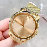Buy Shop Movado Bold Diamonds Gold Dial Gold Mesh Bracelet Watch For Men - 3600460 USA Online