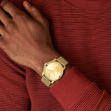 Buy Shop Movado Bold Diamonds Gold Dial Gold Mesh Bracelet Watch For Men - 3600460 USA Online