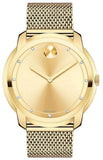 Buy Shop Movado Bold Diamonds Gold Dial Gold Mesh Bracelet Watch For Men - 3600460 USA Online