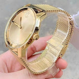 Movado Bold Diamonds Gold Dial Gold Mesh Bracelet Watch For Men - 3600460