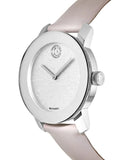 Buy Shop Movado Bold Glitter Silver Dial Pink Leather Strap Watch For Women - 3600522 USA Online