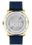 Buy Shop Movado Bold Gold Dial Blue Leather Strap Watch For Men - 3600469 USA Online