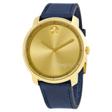 Buy Shop Movado Bold Gold Dial Blue Leather Strap Watch For Men - 3600469 USA Online